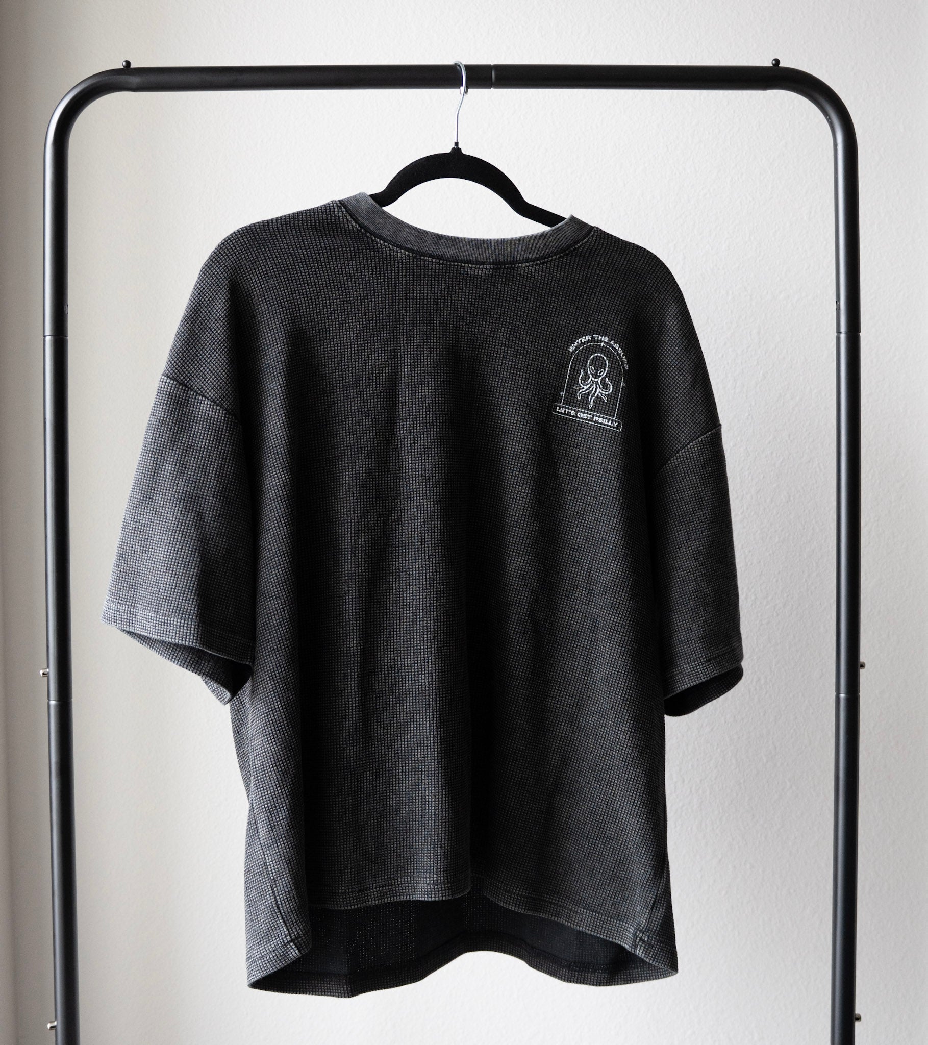 Waffle-Texture Washed Boxy T-Shirt