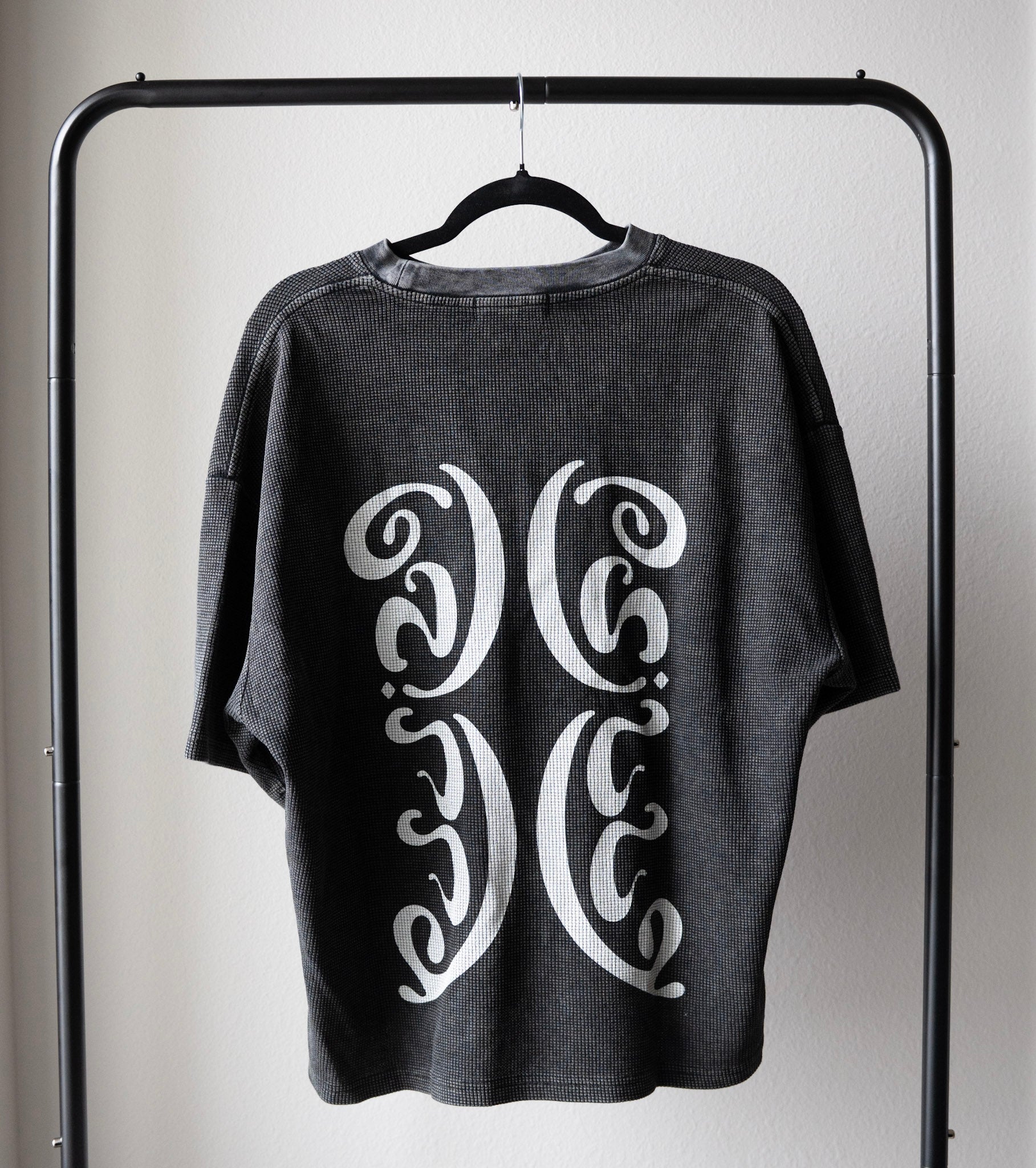 Waffle-Texture Washed Boxy T-Shirt