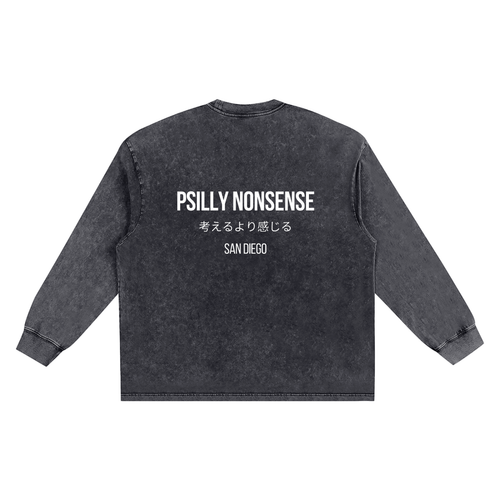 Snow Washed Oversize Long Sleeve T-shirt