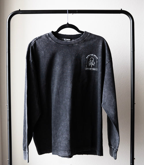 Snow Washed Oversize Long Sleeve T-shirt