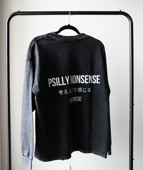Snow Washed Oversize Long Sleeve T-shirt