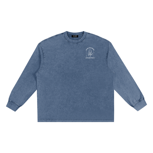 Snow Washed Oversize Long Sleeve T-shirt