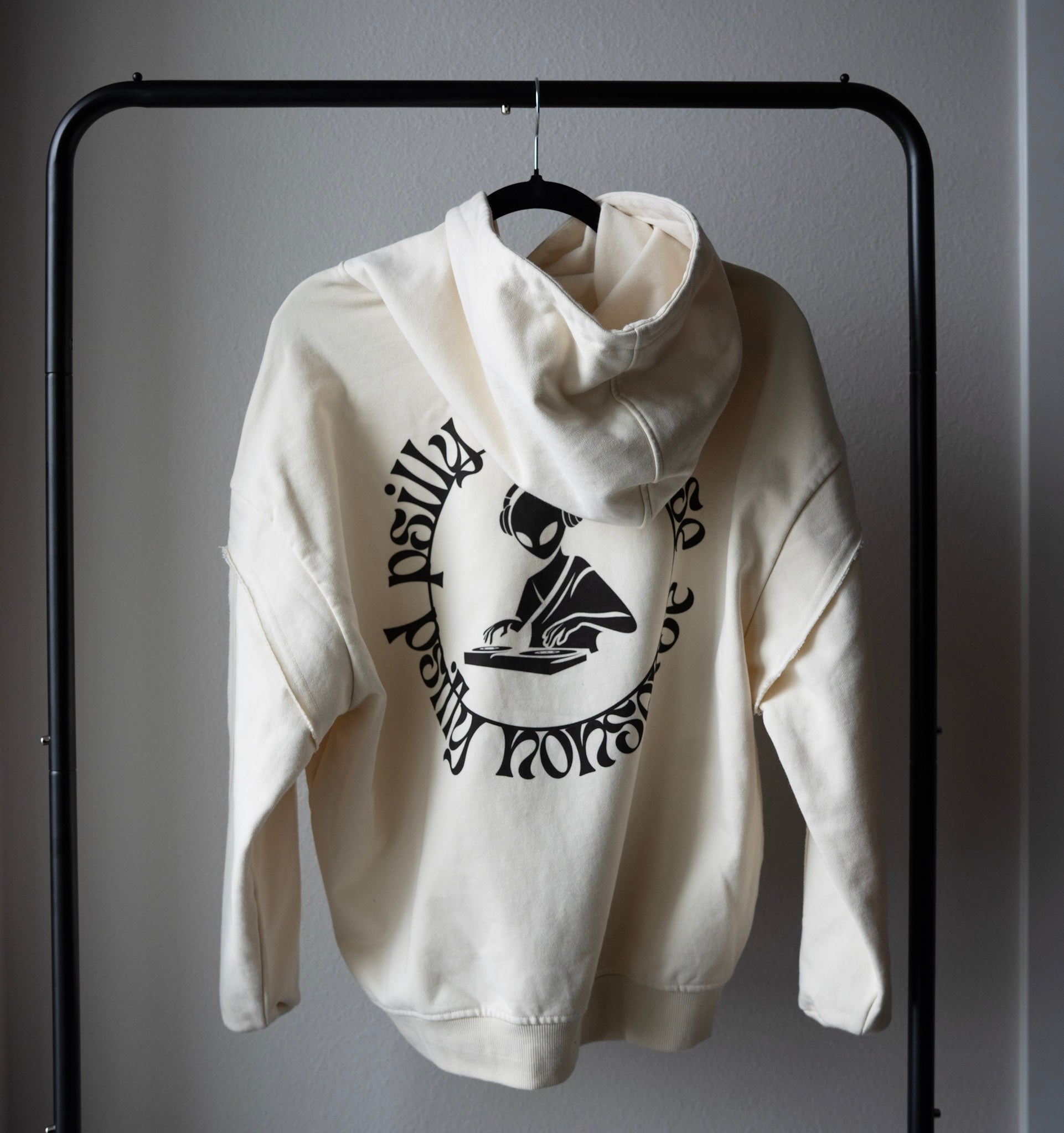 Contrast Tape Raw Edge Double Layered Hoodie