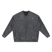 Vintage Washed Fleece Baseball Jacket