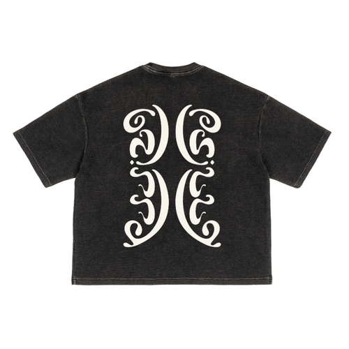 Waffle-Texture Washed Boxy T-Shirt