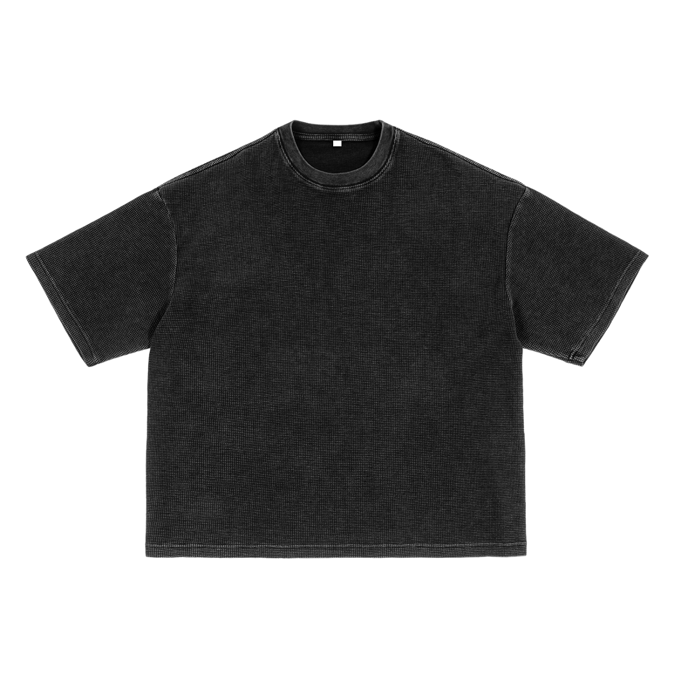 "Quiet" Waffle-Texture Washed Boxy Tee