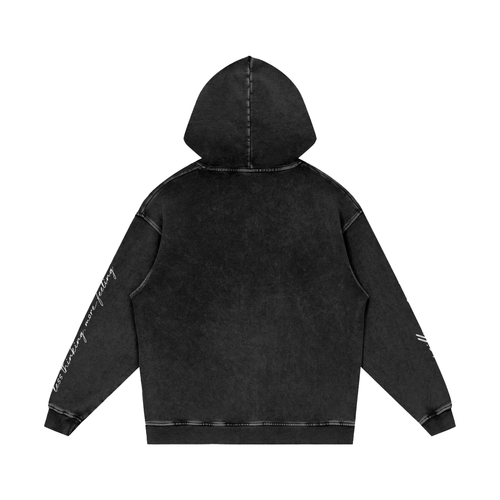 Snow Washed Loose Cotton Hoodie