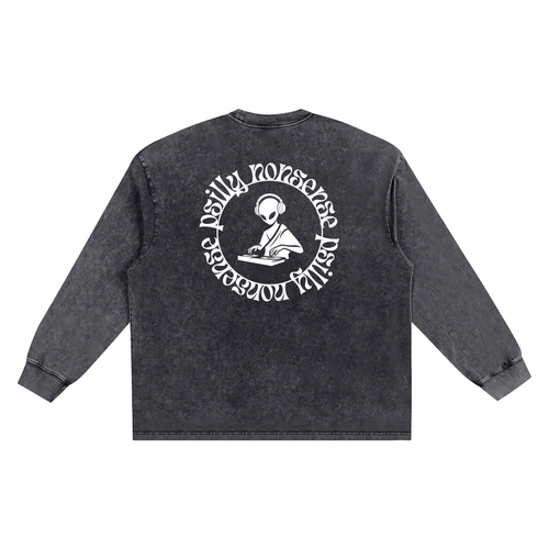 Snow Washed Oversize Long Sleeve T-shirt