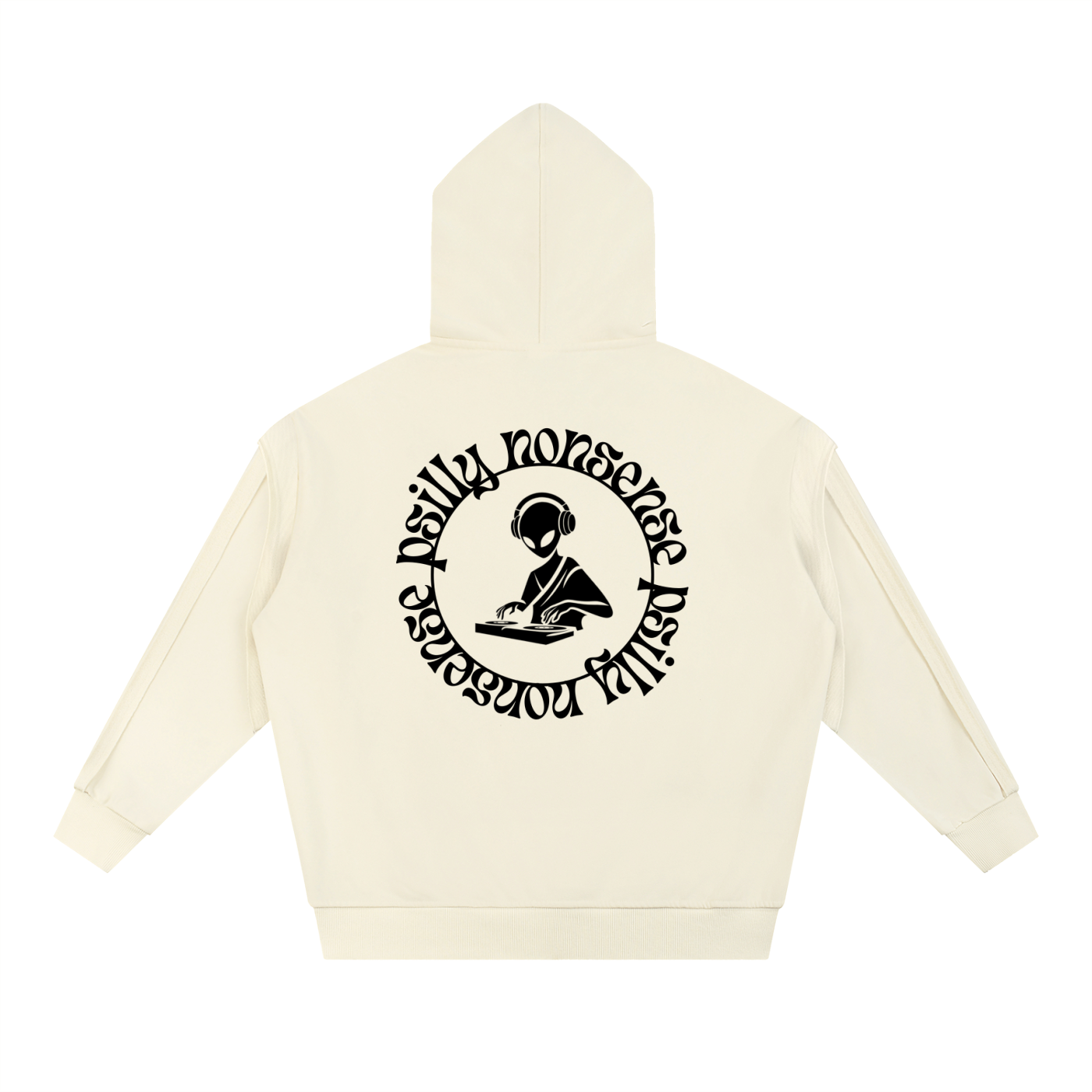 Contrast Tape Raw Edge Double Layered Hoodie