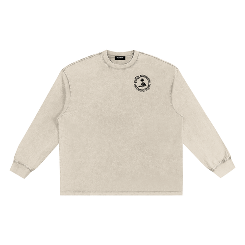 Snow Washed Oversize Long Sleeve T-shirt