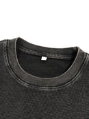 Waffle-Texture Washed Boxy T-Shirt