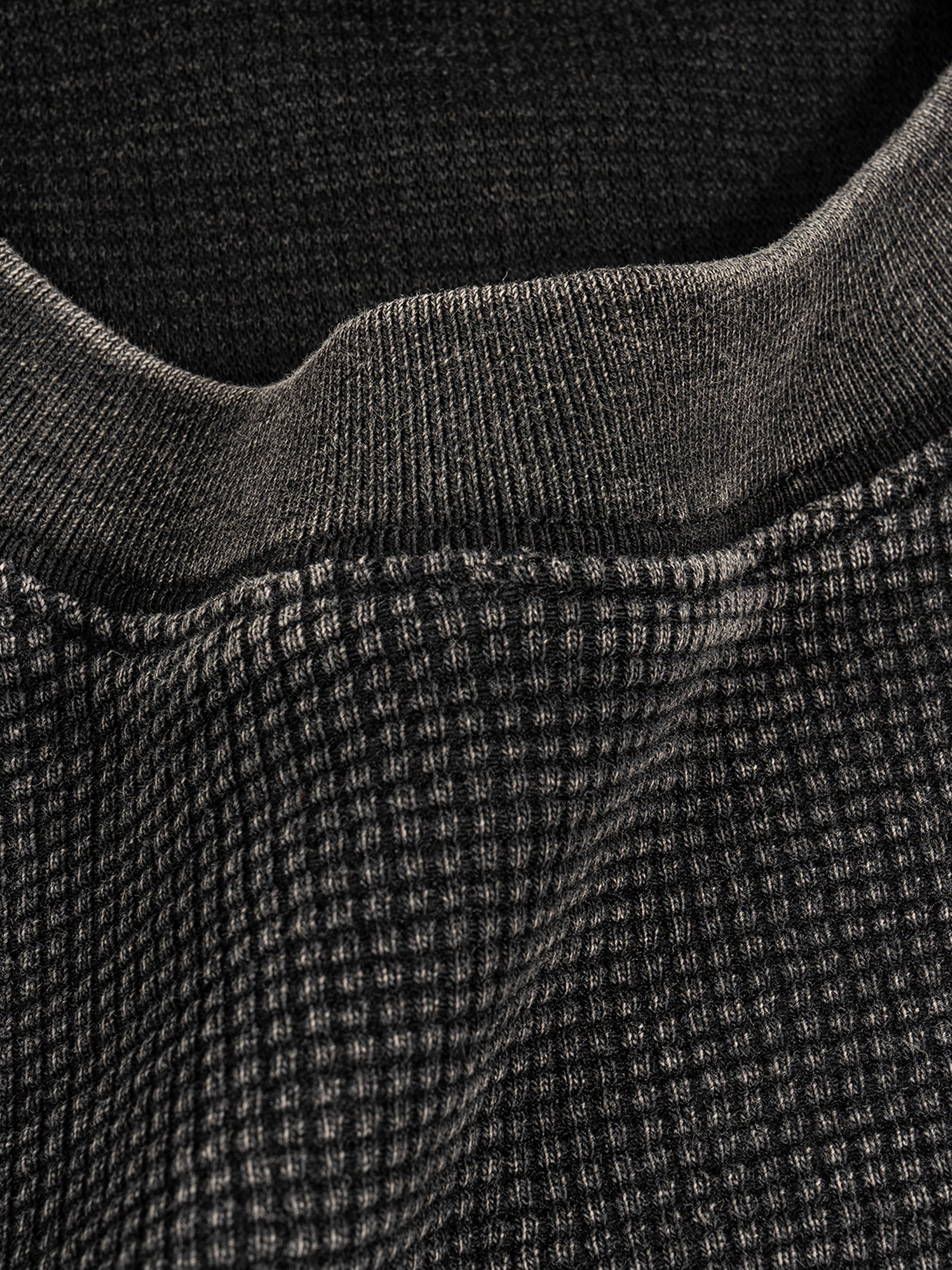 Waffle-Texture Washed Boxy T-Shirt