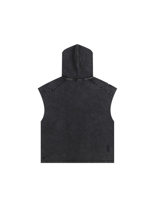 Snow Washed Boxy Hooded Tank Top