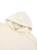 Contrast Tape Raw Edge Double Layered Hoodie