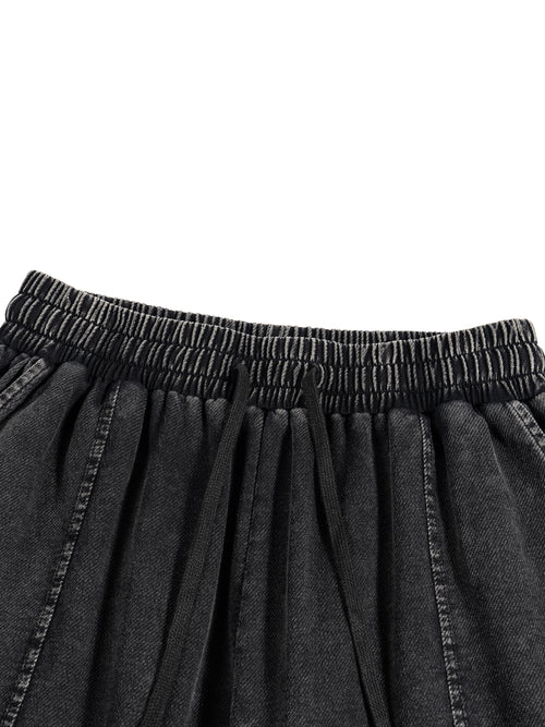 Snow Wash Drawstring Cotton Pants