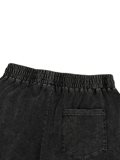 Snow Wash Drawstring Cotton Pants