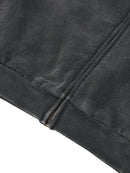 Vintage Washed Fleece Baseball Jacket