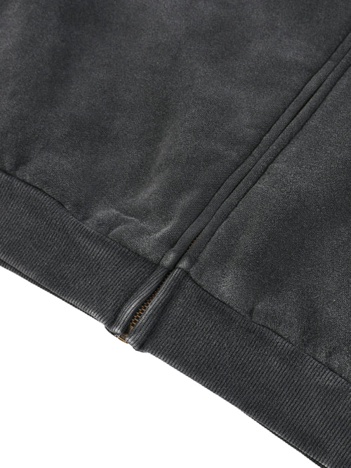 Vintage Washed Fleece Baseball Jacket