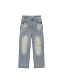 Vintage Wash Distressed Denim Jeans